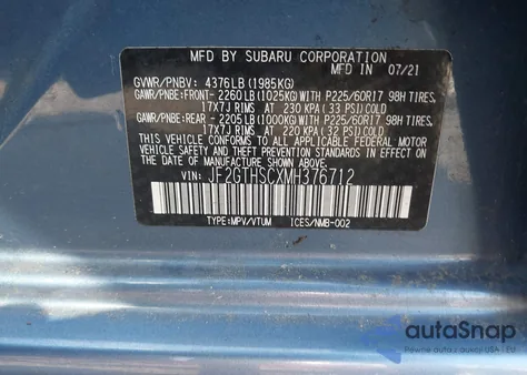 2021 Subaru Crosstrek Sport from USA, damaged, VIN JF2GTHSCXMH376712